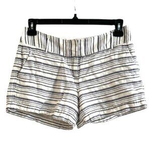 The Limited 'Cassidy Fit' Blue and White Linen Blend Shorts - Size 6